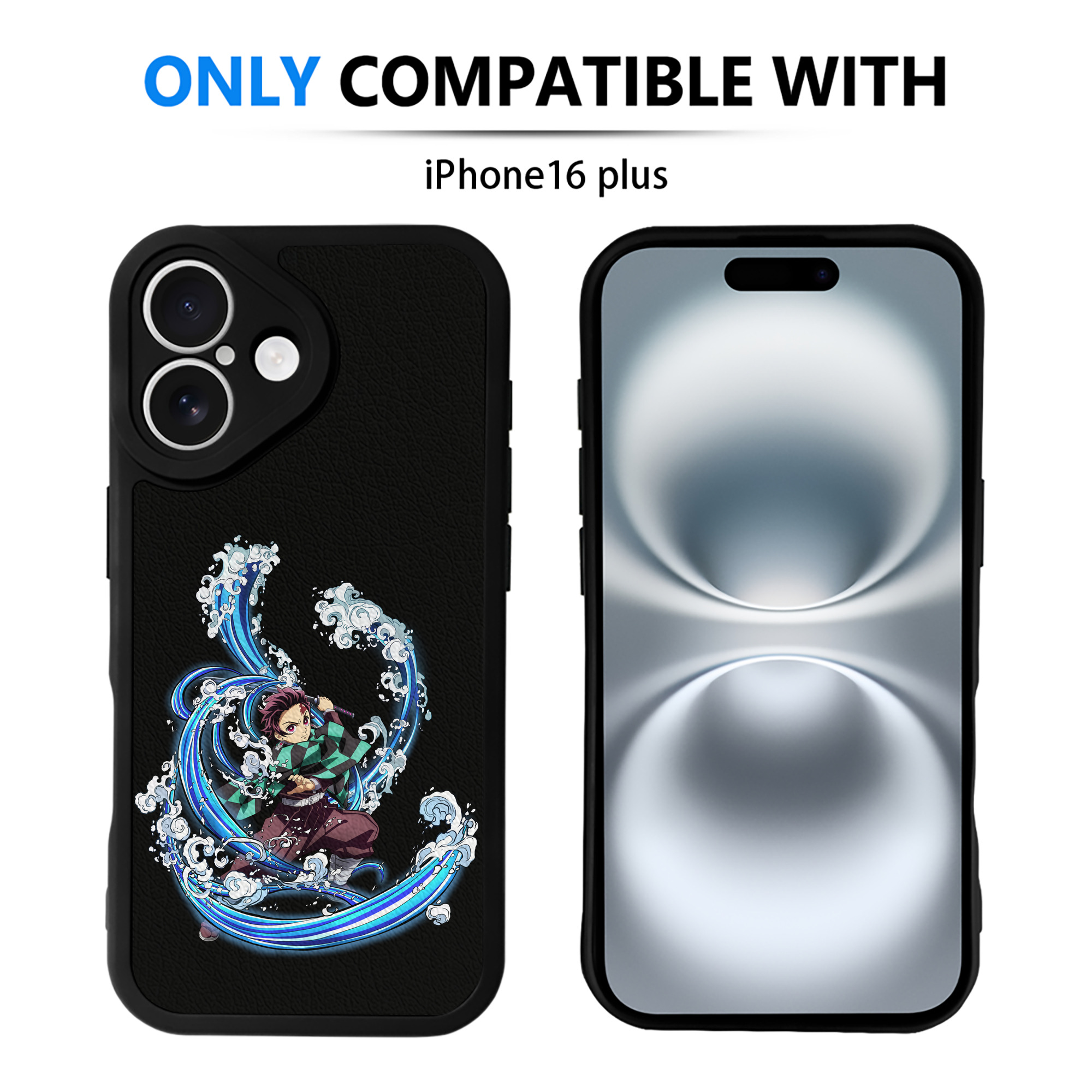 （画像用） 鬼滅の刃 竈門 炭治郎／かまど たんじろう Kamado Tanjirou 【iPhone 16シリーズ対応】シリコンスマホケース（レザー調） 材質：シリコン